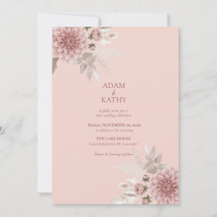 Rosa Dahlie Hochzeitseinladung Einladung
