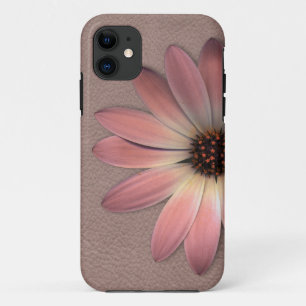 Rosa Daisy auf Taupe Leather Print Case-Mate iPhone Hülle