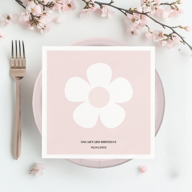 Rosa Daisy Birthday - Tischdekor mit Blumenmuster  Serviette (Von Creator hochgeladen)