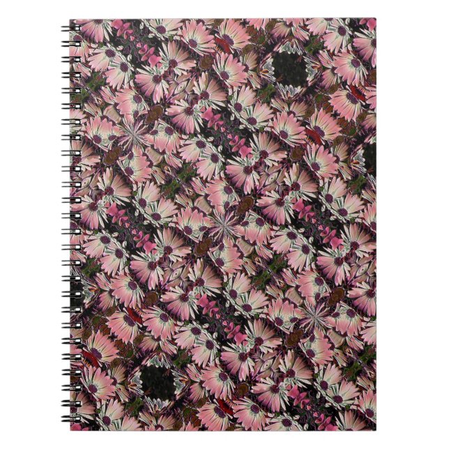Rosa Daisy Blume Abstrakt Art Notebook Notizblock (Vorderseite)