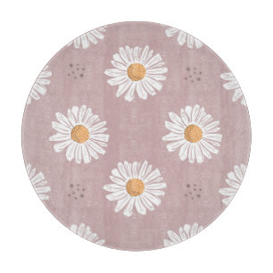 Rosa Daisy: Blumenmuster wiederholt sich. Schneidebrett