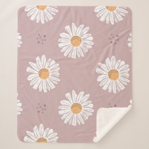 Rosa Daisy: Blumenmuster wiederholt sich. Sherpadecke