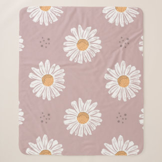 Rosa Daisy: Blumenmuster wiederholt sich. Sherpadecke