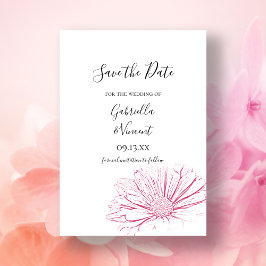 Rosa Daisy-Effekt Blumenhochzeit Sichern Sie das D Save The Date