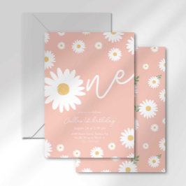 Rosa Daisy Einladung zum 1. Geburtstag