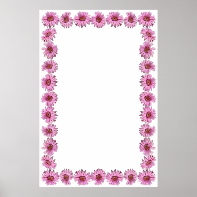 Rosa Daisy-Grenze im Hintergrund Poster (Vorne)