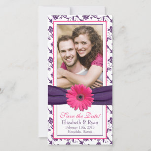 Rosa Daisy Lila florale Band Hochzeit Rett Datum Save The Date