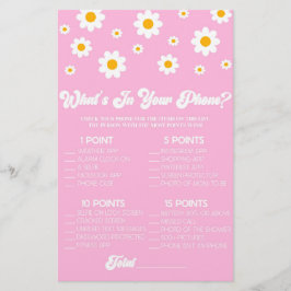 Rosa Daisy Retro in Ihrem Telefon Baby Duschgame Briefpapier