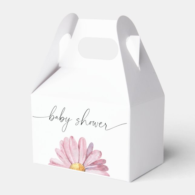 Rosa Daisy Wildblume - Babydusche Geschenkschachtel (Vorderseite)