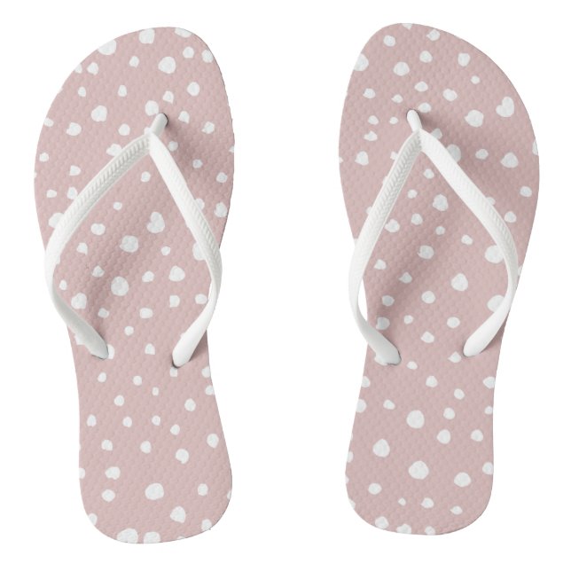 Rosa Dalmatiner-Punkte, Dalmatiner-Punkte, gepunkt Flip Flops (Fußbett)