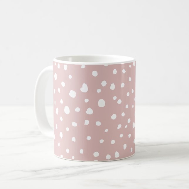 Rosa Dalmatiner-Punkte, Dalmatiner-Punkte, gepunkt Kaffeetasse (Vorderseite Links)