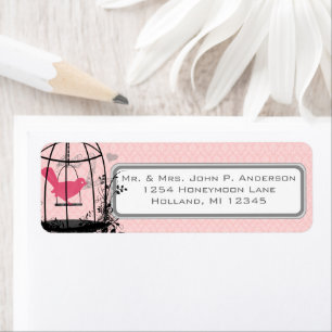 Rosa Damask Bird Cage Musical Notes and Heart