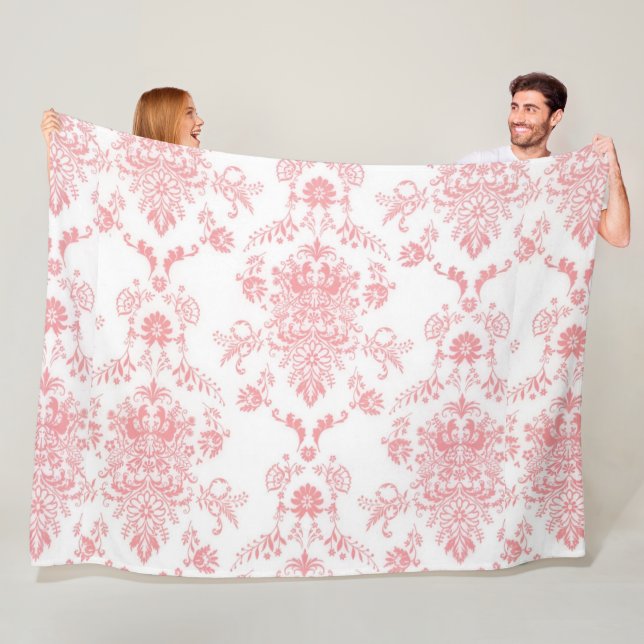 Rosa Damask Fleecedecke (Beispiel)