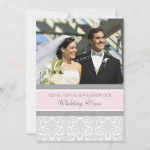 Rosa Damask Foto Hochzeitstag Erneuerbare Einladun Einladung