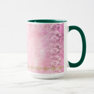 Rosa Damask Grunge - Tasse, Cup Tasse