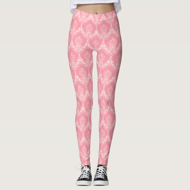 Rosa Damask Leggings (Vorderseite)