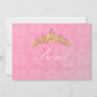 Rosa Damask Sweet 16/ tiara/ Einladungen