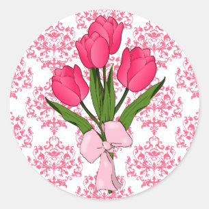 Rosa Damask & Tulip Sticker