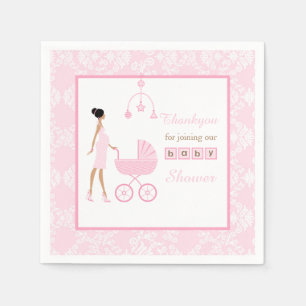 Rosa Damaske Afrikanische Amerikanerin Babydusche Serviette