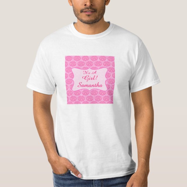 Rosa Damaske Es ist ein Mädchenname Personalisiert T-Shirt (Vorderseite)