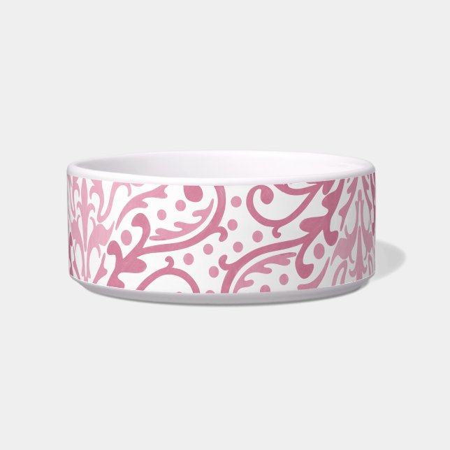 Rosa Damaskus Pet Bowl Napf (Vorderseite)