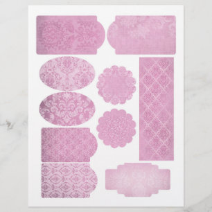 Rosa Damaskus-Scrapbook-Verzierungsblatt