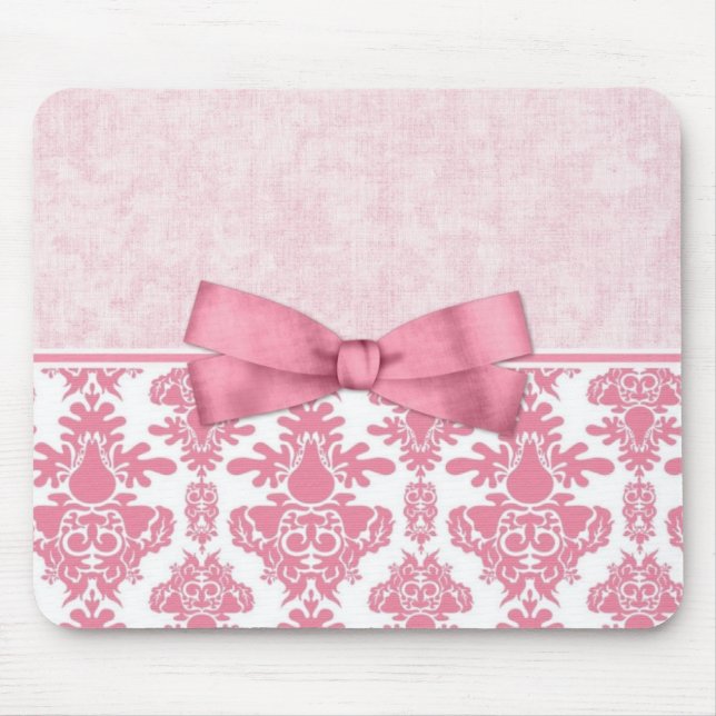 Rosa Damast (2) Mousepad (Vorne)