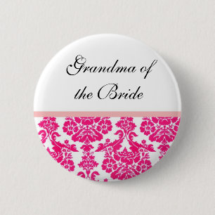 Rosa Damast-Hochzeitsknöpfe Button