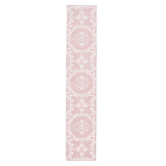 Rosa Damast-schönes Land-Shabby Chic Mittelgroßer Tischläufer