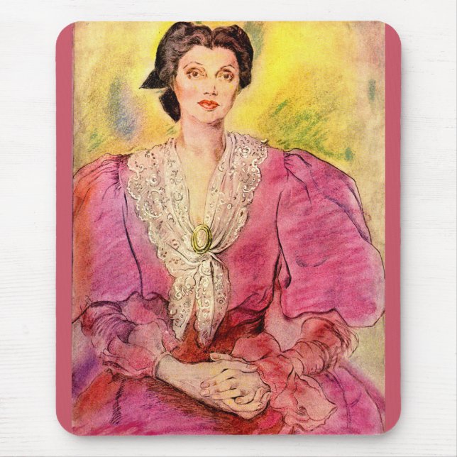 Rosa Dame Mousepad (Vorne)