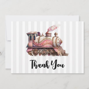 Rosa Dampflokomotive Vintage Steampunk Danke