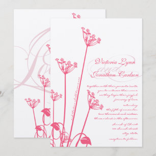Rosa Dandelion Wildblume Einladung Hochzeit