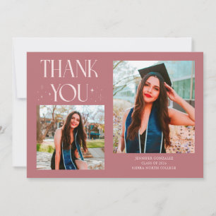 Rosa Danke Abschluss 2-Foto  Ankündigung