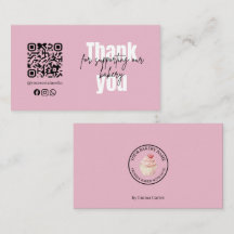 Rosa Danke-Karten-Cupcake-Design für Bäckereien