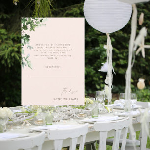 Rosa Dankesnachricht Efeu Brautdusche Danke 