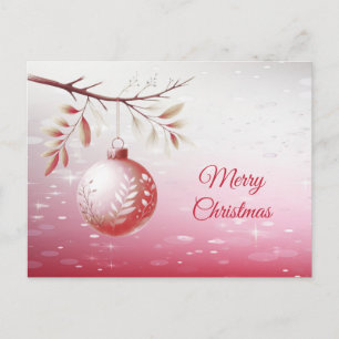 Rosa Dekorationskugel Feiertag Weihnachten Postkar Postkarte