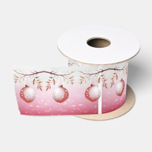 Rosa Dekorative Weihnachtsball Satin Ribbon Satinband