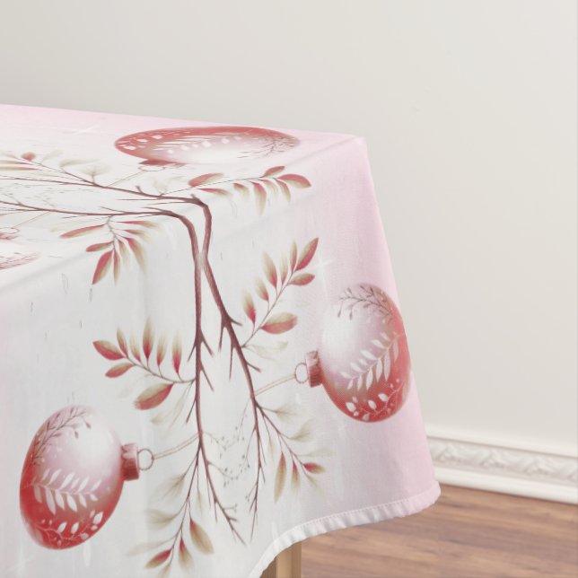 Rosa dekorative Weihnachtsbälle Weihnachtsfest Tis Tischdecke (Beispiel)
