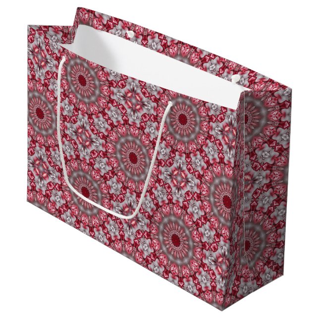 Rosa dekorative Weihnachtsgeschenktasche Große Geschenktüte (Vorderseite Schrägansicht)