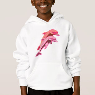 Rosa Delphin-Entwurfs-mit Kapuze Sweatshirt