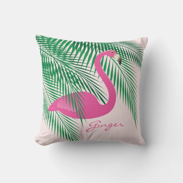 Rosa der Flamingo-Kissen des Ingwers Kissen (Vorderseite)