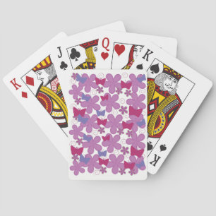 Rosa der Frühlings-Schmetterlings- Spielkarten