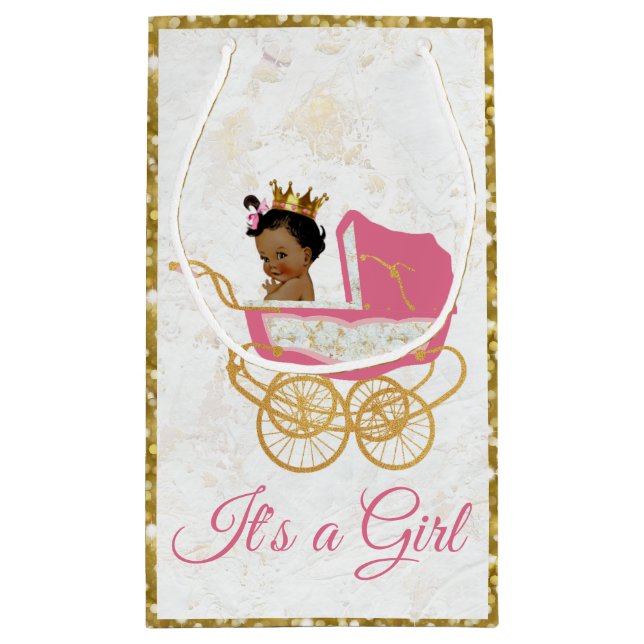 Rosa des Afrikaner-Princess| u. Goldschimmer Kleine Geschenktüte (Rückseite)