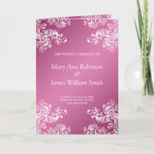 Rosa des Hochzeits-Programm-Vintages Wirbels-2 Programm