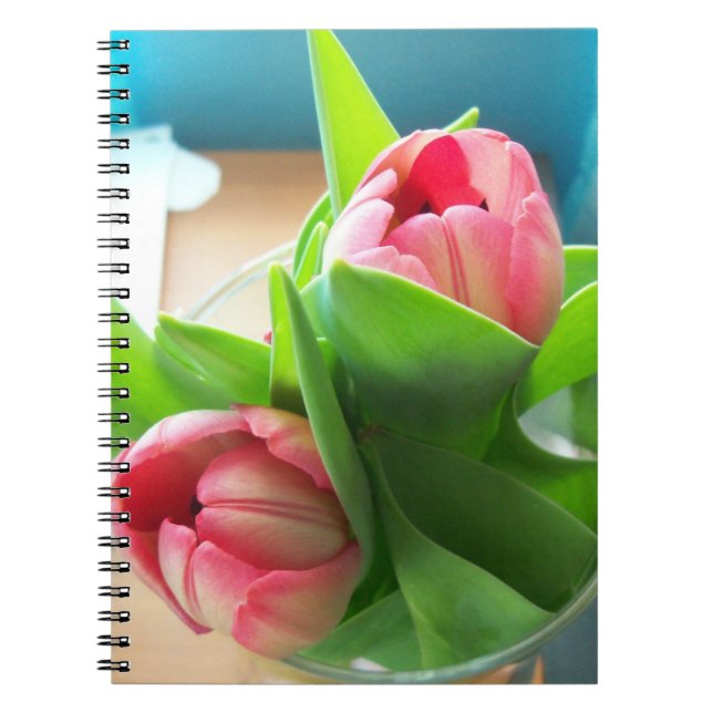 Rosa Desktop-Tulpen Notizblock (Vorderseite)