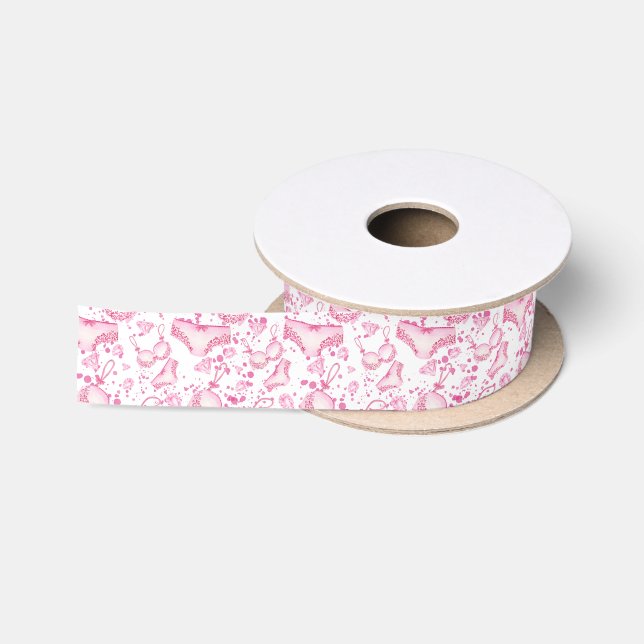 Rosa Dessous Brautparty Band Satinband (Spule)