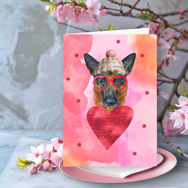 Rosa Deutscher Schäferhund Valentinstag Geschenk H Karte (Von Creator hochgeladen)