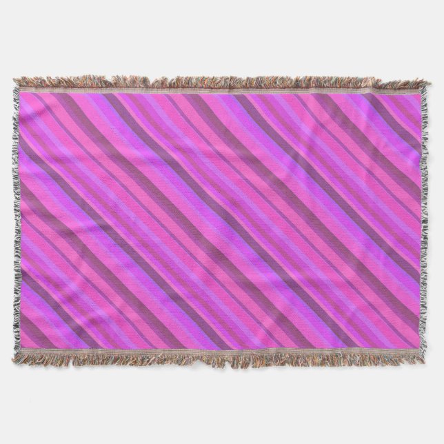 Rosa diagonale Streifen Decke (Vorderseite)