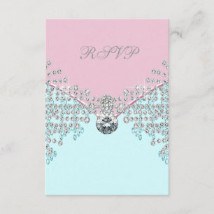 Rosa Diamant-aquamarines blaues 16. RSVP Karte