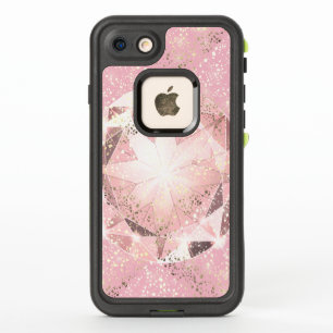 Rosa Diamant auf heller Pastete mit goldenem Spark